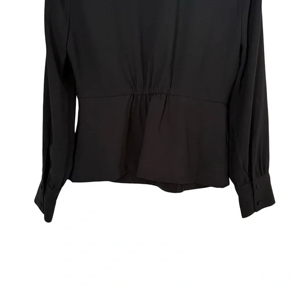 NEW J. Crew Drapey Faux Wrap Top Sz 6 Black - Picture 9 of 11